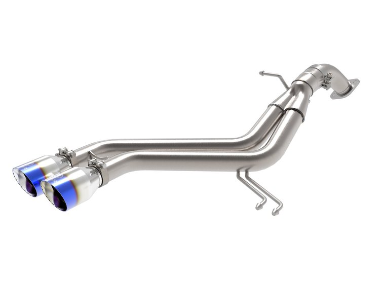 49-37019-L Takeda 3 IN to 2-1/2 IN 304 Stainless Steel Axle-Back Exhaust w/ Blue Flame Tip Hyundai Veloster 13-17 L4-1.6L (t)