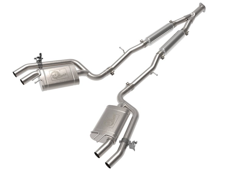 49-37034 Gemini XV 3 IN to 2-1/2 304 Stainless Steel Cat-Back Exhaust System w/ Cut-Out Kia Stinger 18-21 L4-2.0L (t)