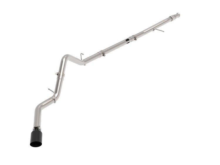 49-44128-B Large Bore-HD 3 IN 409 Stainless Steel DPF-Back Exhaust System w/Black Tip GM Trucks 20-22 L6-3.0L (td) LM2