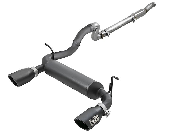 49-48096-B Rebel Series 3 IN to 2-1/2 IN 409 Stainless Steel Cat-Back Exhaust w/ Black Tip Jeep Wrangler (JL) 18-25 L4-2.0L (t)