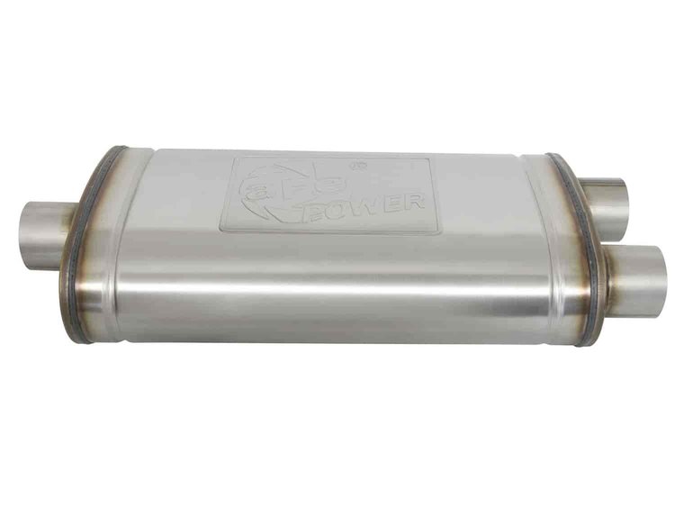 49M00015 MACH Force-Xp 409 Stainless Steel Muffler 3 IN ID Center/Dual-Outlet x 11 IN W x 6 IN H x 22 IN L - Oval Body