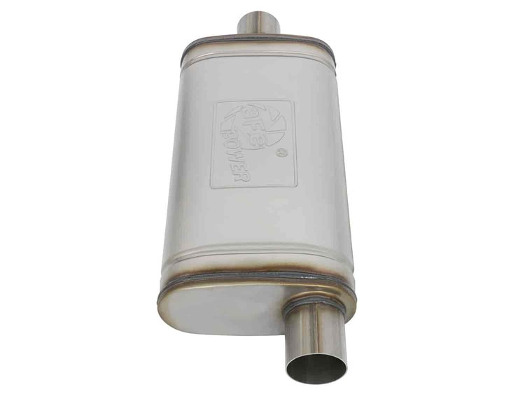 49M00019 MACH Force-Xp 409 Stainless Steel Muffler 2-1/2 IN ID Center/Offset x 9 IN W x 4 IN H x 18 IN L - Oval Body