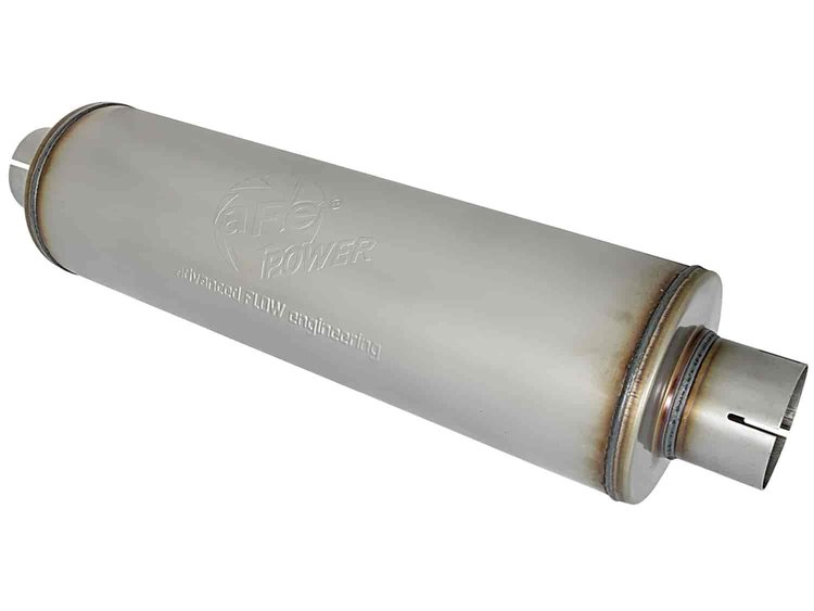 49M00024 MACH Force-Xp 409 Stainless Steel Muffler 3-1/2 IN ID Center/Center x 7 IN Dia. x 24 IN L - Round Body