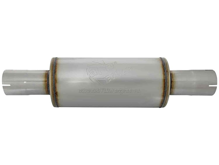 49M00025 ATLAS Aluminized Steel Muffler 3-1/2 IN ID Center/Center x 7 IN Dia. X 16 IN L - Round Body