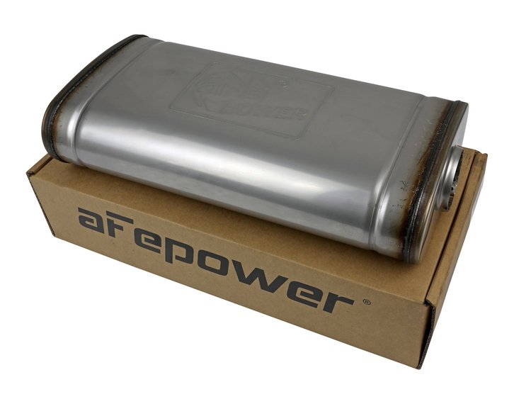 49M30019 MACH Force-Xp 304 Stainless Steel Muffler 2-1/2 IN ID Center/Offset x 9 IN W x 4 IN H x 18 IN L - Oval Body