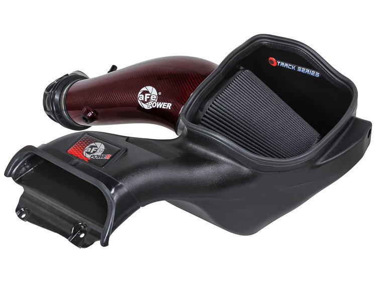 57-10030KR Track Series Red Kevlar Carbon Fiber Intake System w Pro 5R Filter Fits Select Ford F-150 Raptor R 5.2L (sc) [Black]