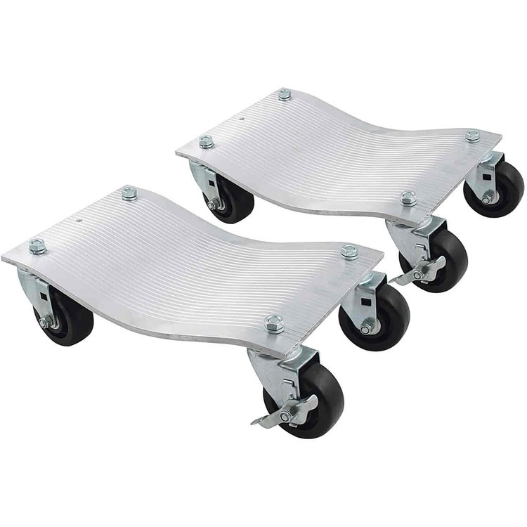 Aluminum Wheel Dollies With Deluxe Casters For Cars up to 5,000 lbs.