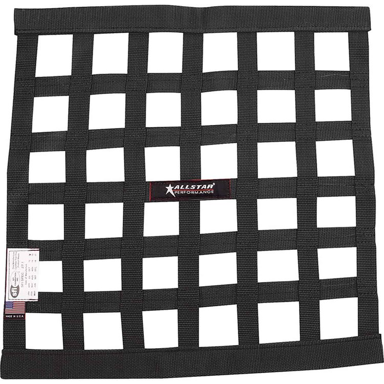 Square Ribbon Window Net Black