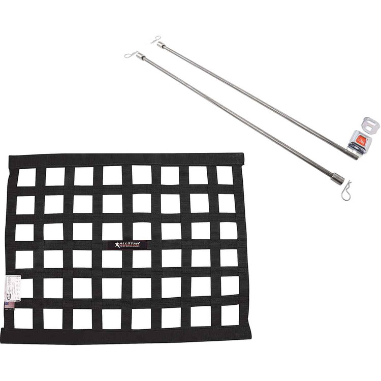 Rectangular Ribbon Window Net Kit Black Net