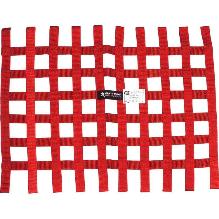 Square Loop-Style Window Net Red