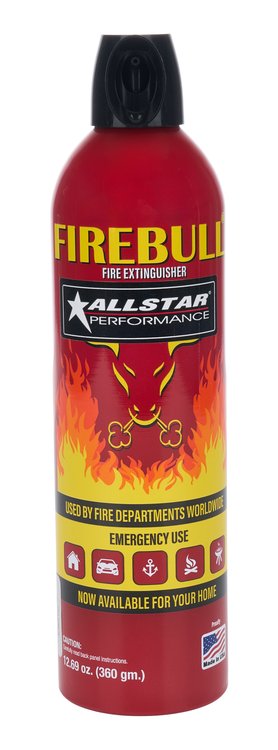 Fire Extinguisher [2.6 in, 2.6 in Dia x 10 in Tall, Red, 10 in, 12.69 Ounce, Steel]