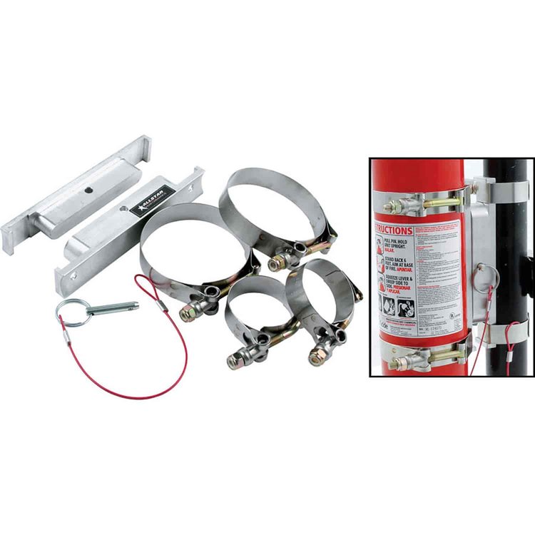 Quick-Release Fire Extinguisher Mount For 2-1/2 lb Bottle Extinguishers