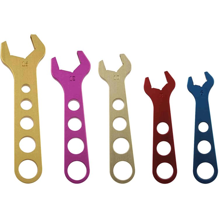 Aluminum Wrench Set Includes 5 (-06 -08 -10 -12 -16) AN Style Wrenches
