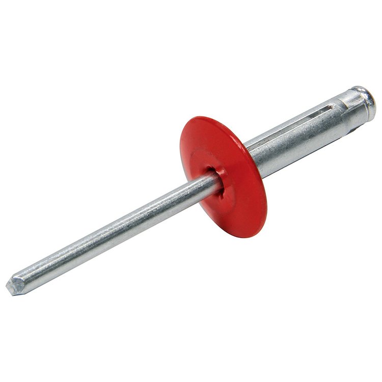 ALL18062 Lg Hd Rivet 250 Pack Red Flange Type Alum Mandrel