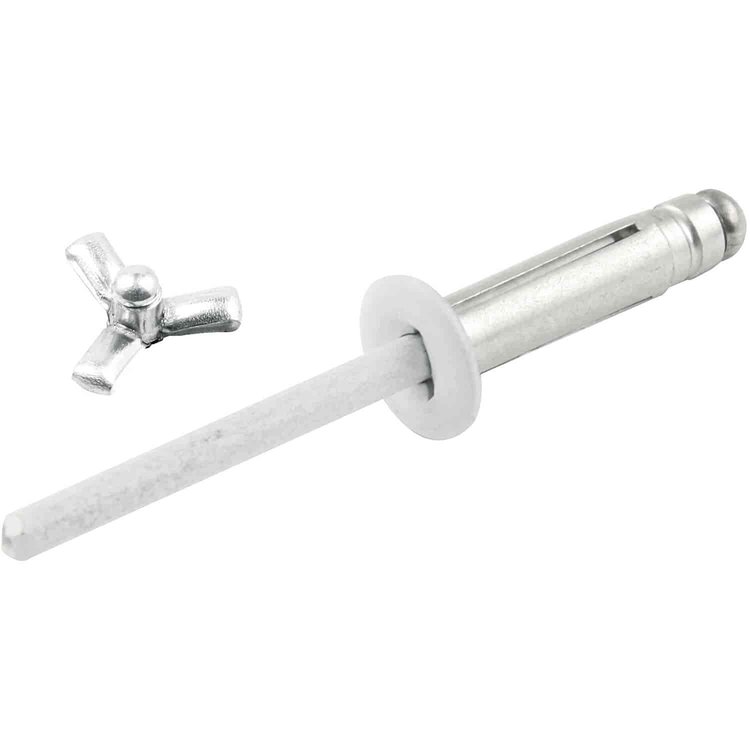 3/16" Tri-Fold Rivets Grip Range: 3/8"