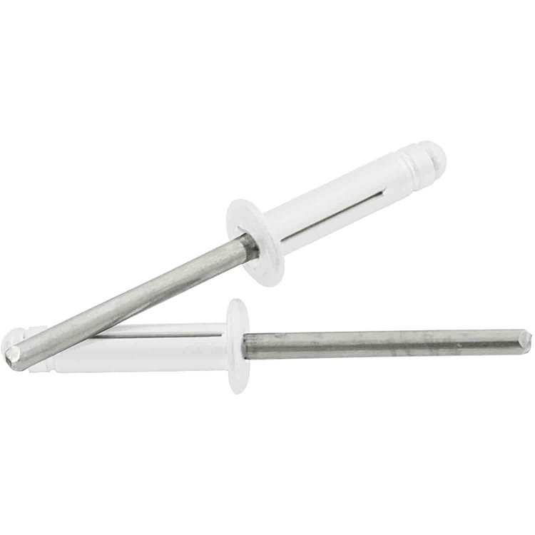 3/16" Tri-Fold Rivets Grip Range: 1/2"