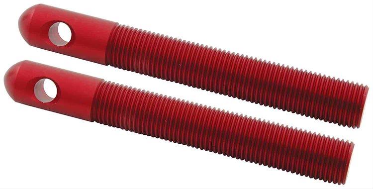 Replacement Aluminum Hood Pins 4" x 1/2" Diameter Pins Red Anodized 2/pkg