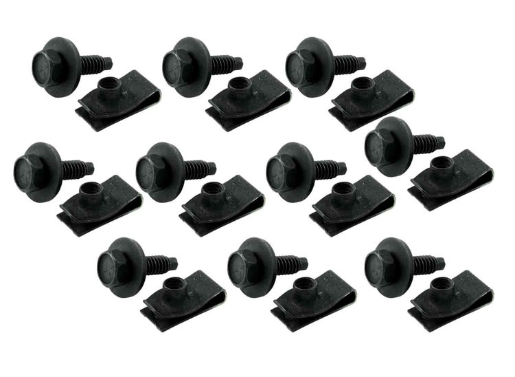 Body Bolt Kit With Clips 1-1/8" Under Head Length