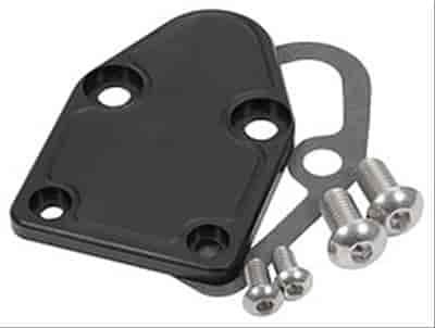 Small Block Chevy Fuel Pump Block-Off Plate Black