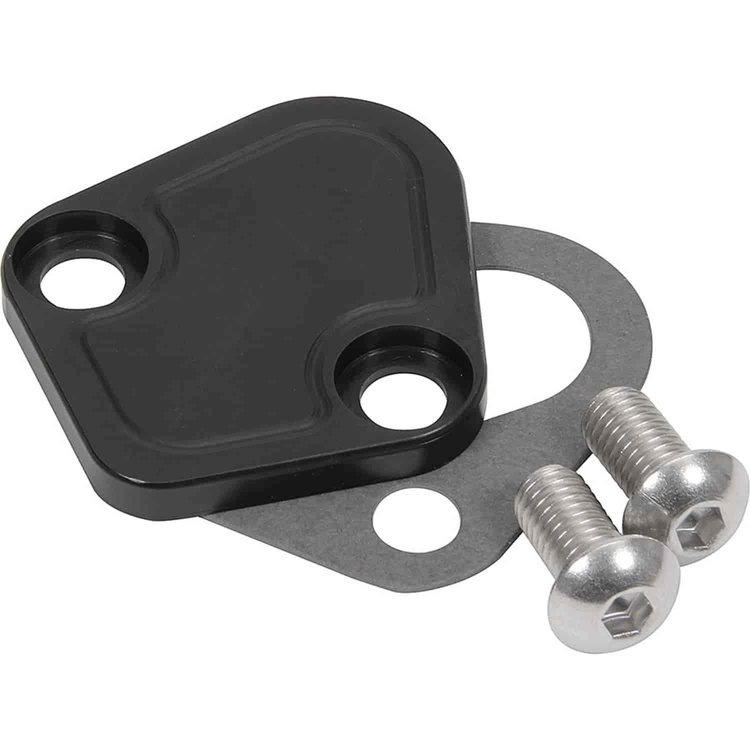 Big Block Chevy Fuel Pump Block-Off Plate Black