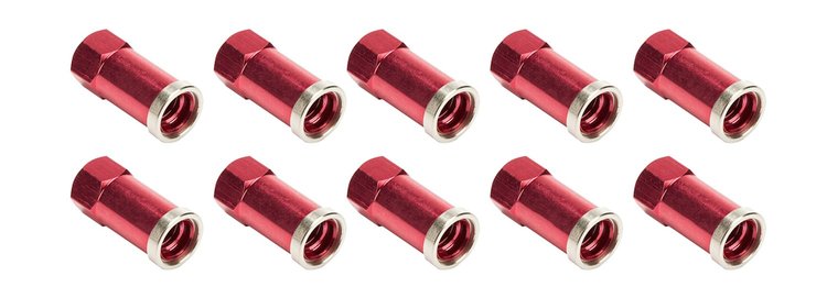 ALL72061 QC Cover Nuts Long Red 10 Pack