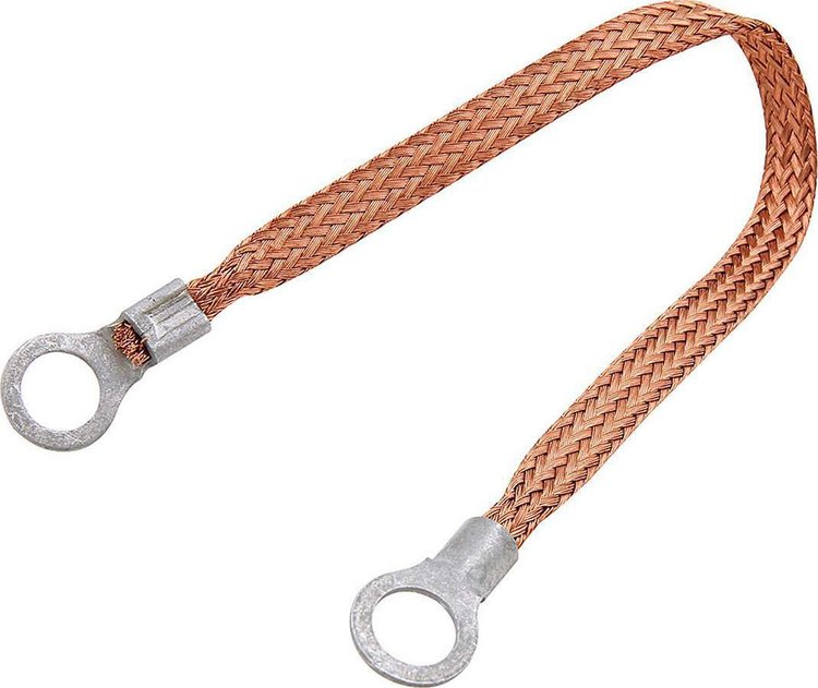 ALL76330-24 Copper Ground Strap 24 in. w/3/8 in. Ring Terminals