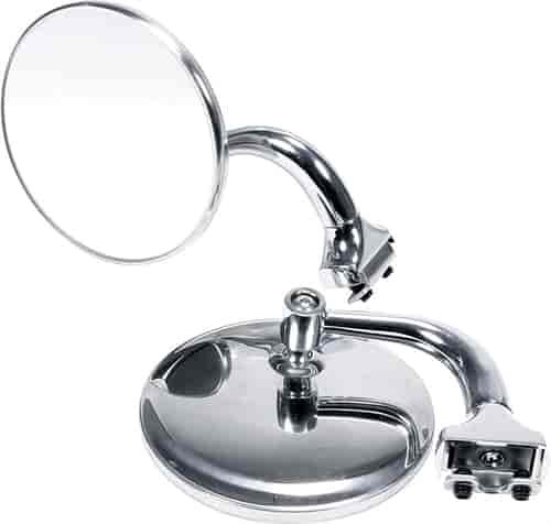 4 in. Slip-Over Peep Side View Mirrors [Polished Stainless, Pair]