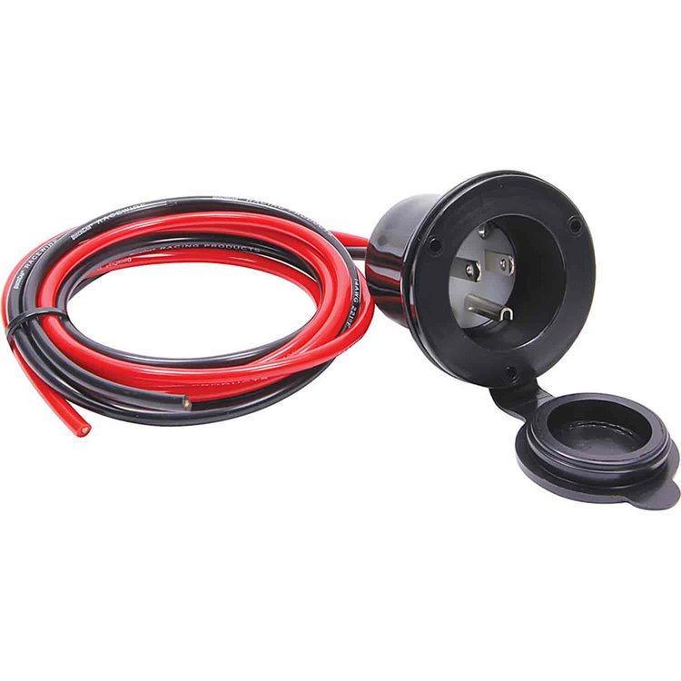 Electrical Plug Outlet With Wiring Harness and Cover