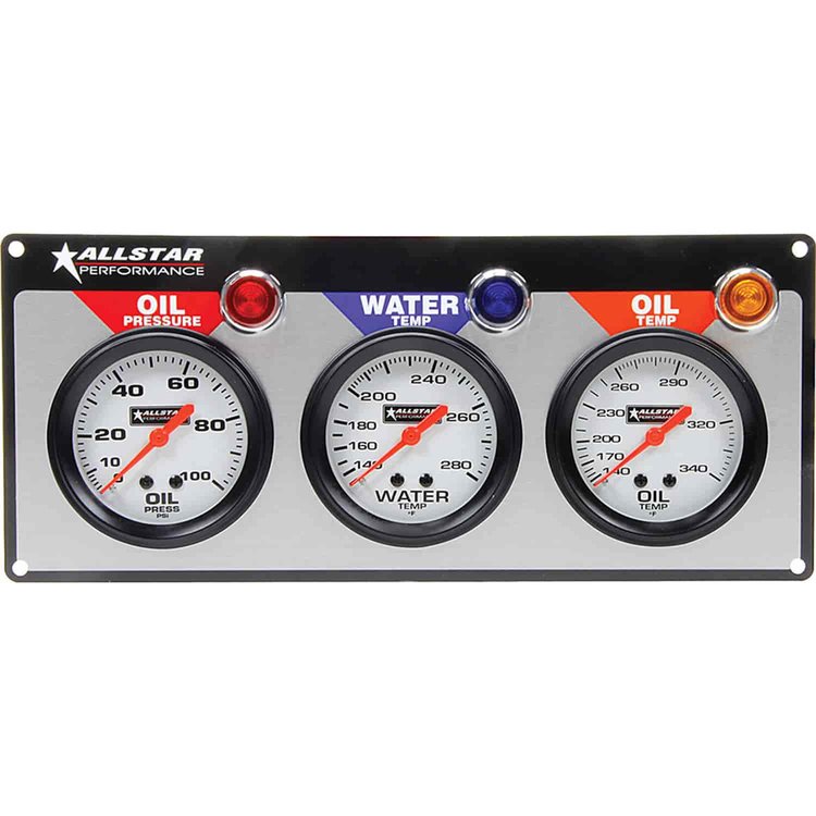 Gauge Panel Includes Allstar 2-5/8" Mechanical Gauges: