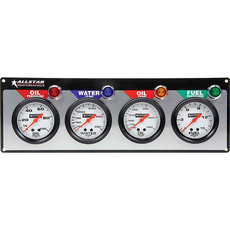 Gauge Panel Includes Allstar 2-5/8" Mechanical Gauges: