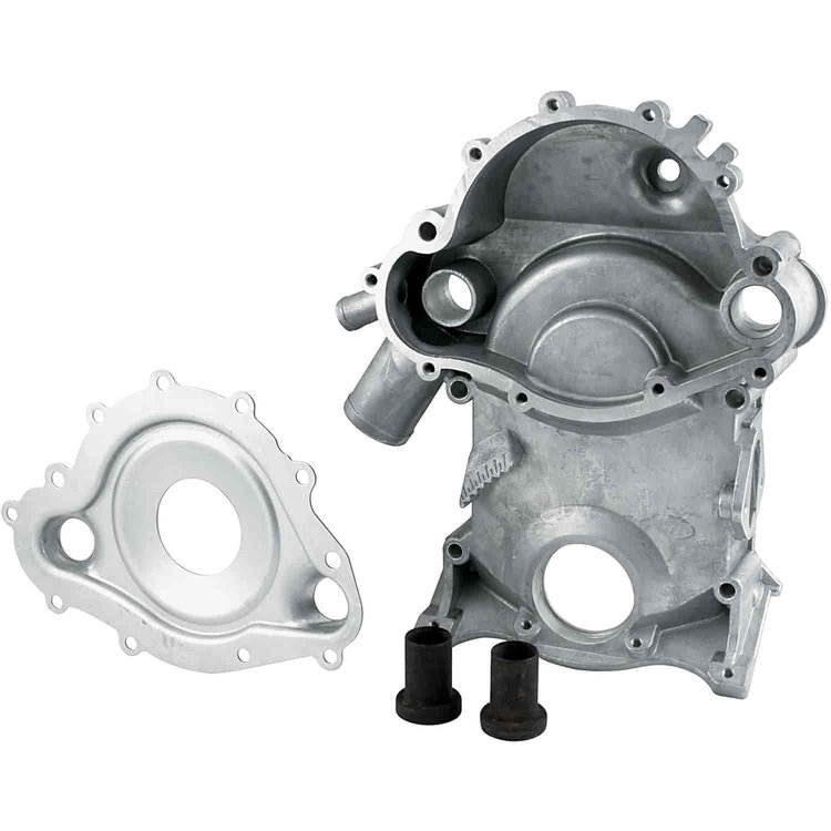 1-Piece Timing Cover with Timing Marks for 1969-1979 Pontiac V8 Engines [Aluminum, Natural]