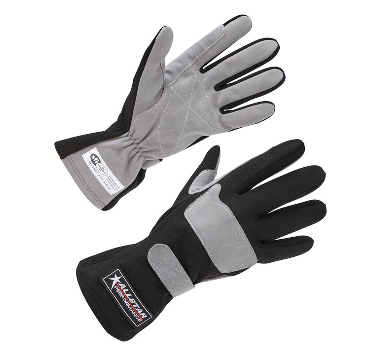 ALL911012 Driving Gloves SFI 3.3/1 S/L Black/Gray Medium