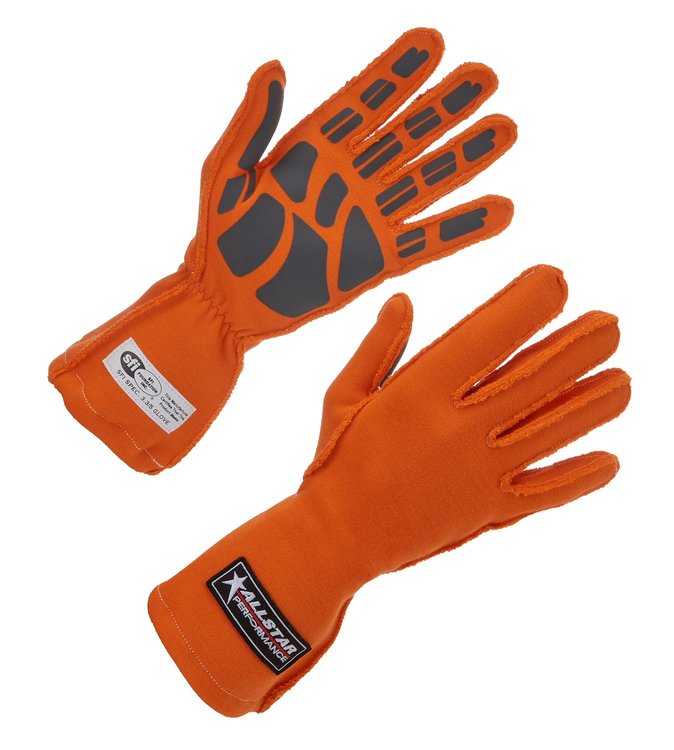 ALL916041 Driving Gloves SFI 3.3/5 Outseam D/L SM Orange