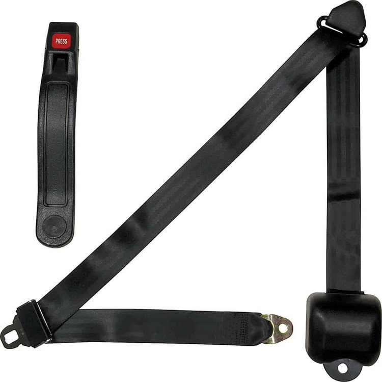Black Seat Belt 3-Point Retract