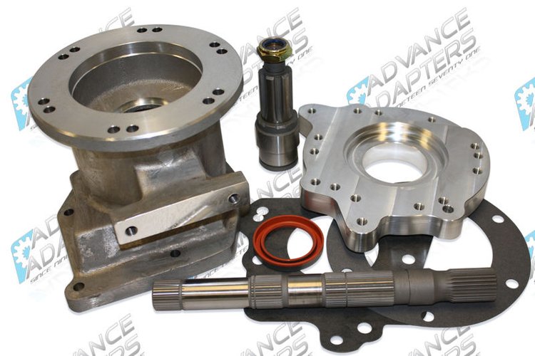 Transmission to Transfer Case Adapter for Ford C4 to Dana 18 or Dana 20 Transfer Case [Aluminum, Natural]
