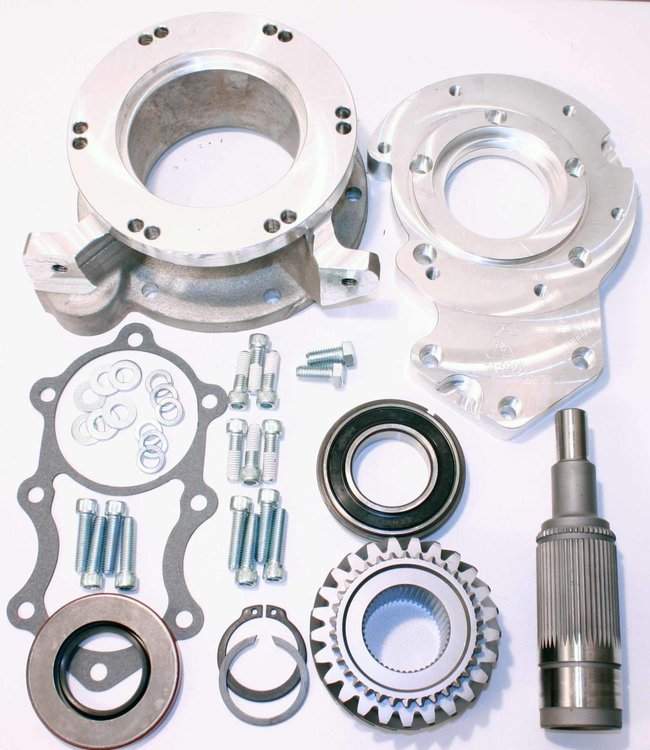 Transmission to Transfer Case Adapter for GM 6L90E to NP205 Transfer Case [Aluminum, Natural]