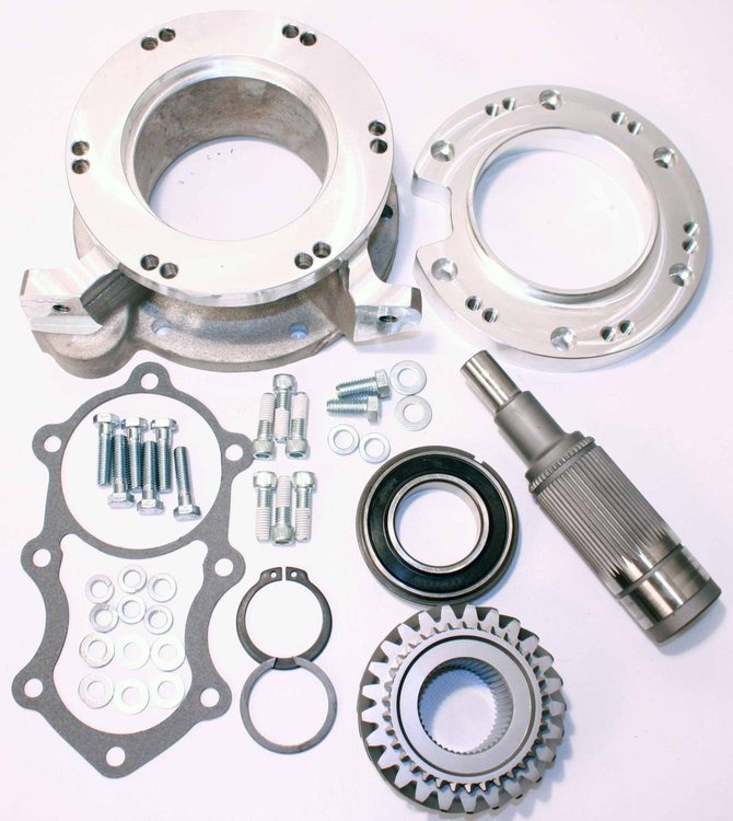 Transmission to Transfer Case Adapter for GM 6L90E to GM NP205 Transfer Case [Aluminum, Natural]