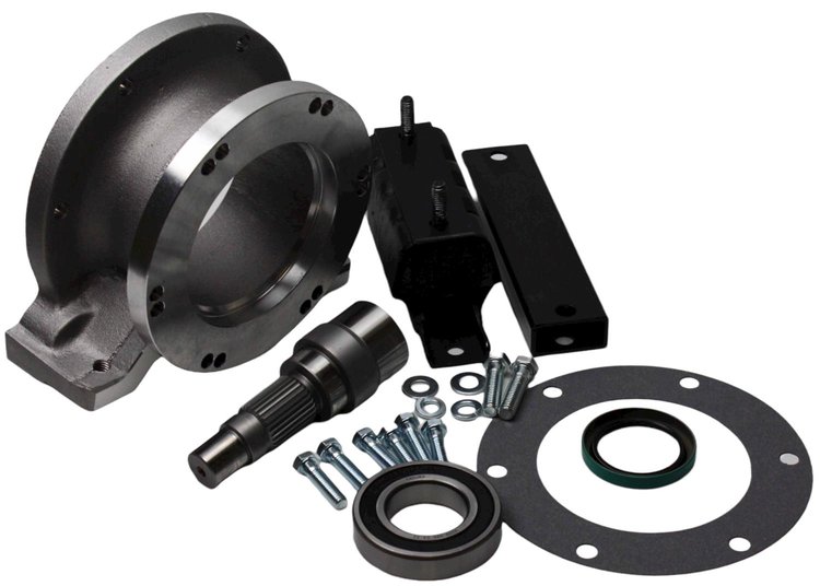 Transmission to Transfer Case Adapter for GM Transmission to Transfer Case Conversions [Aluminum, Natural]