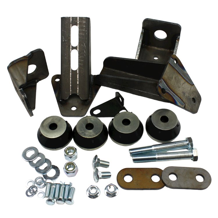Bolt-In Block Mount Kit for Chevy 5.7L LT Engine Swaps [Steel, Black]