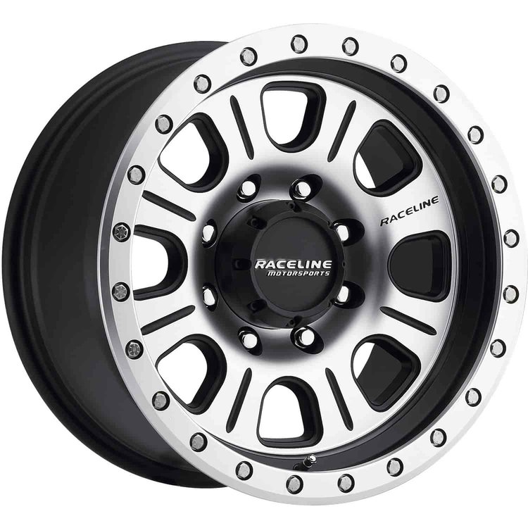 928M STREET LOCK MONSTER Wheel Size: 17 X 9" Bolt Pattern: 5X139.7 mm [Machined Face & Black Accents w/ Simulated Beadlock]