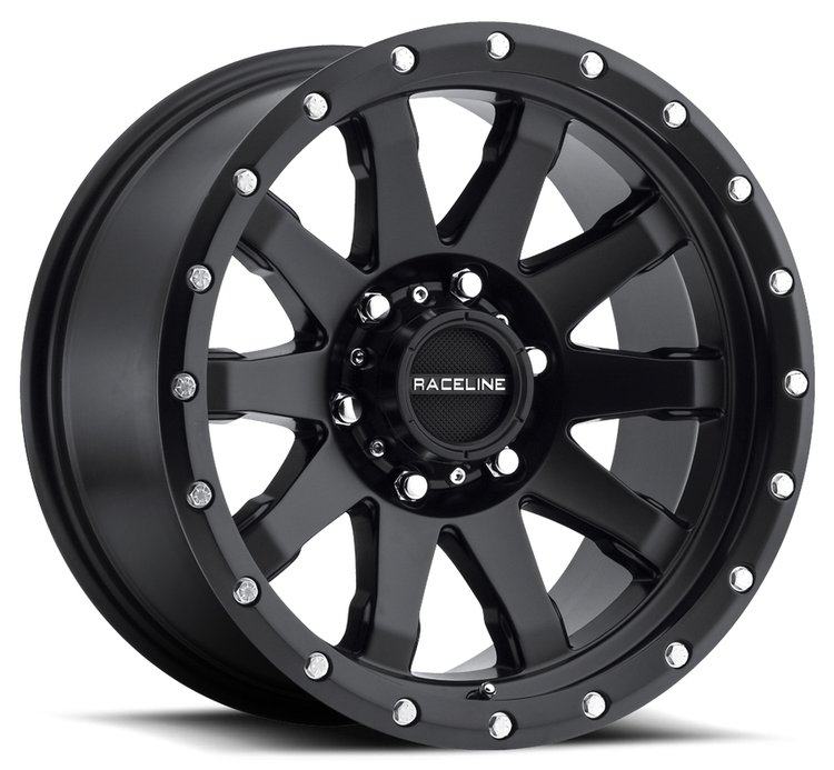 934B CLUTCH Wheel Size: 20 X 9" Bolt Pattern: 8X165.1 mm [Satin Black w/ Simulated Beadlock]