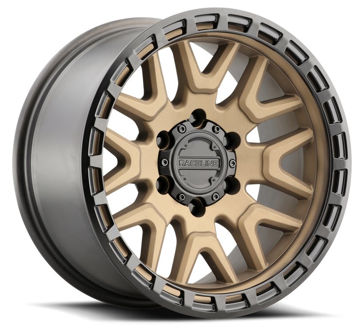 953BZ KRANK Wheel Size: 16 X 8" Bolt Pattern: 5X139.7 mm [Textured Bronze and Black Undercut Lip]
