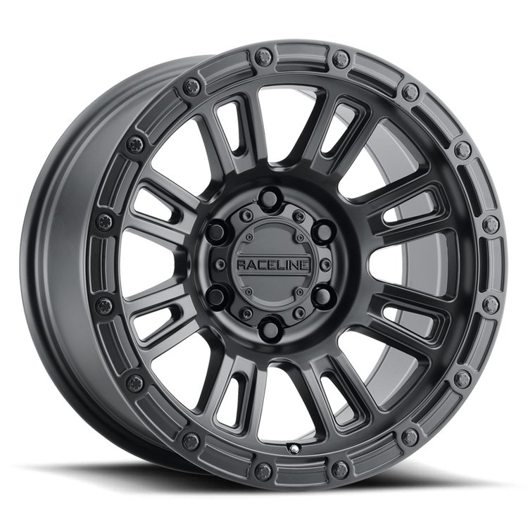COMPASS Wheel Size: 18 X 9", Bolt Pattern: 8X165.1 [SATIN BLACK ]