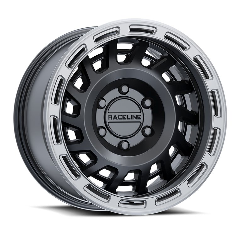 HALO Wheel Size: 17 X 8.5", Bolt Pattern: 5X127 [SATIN BLACK W/ SILVER RING]