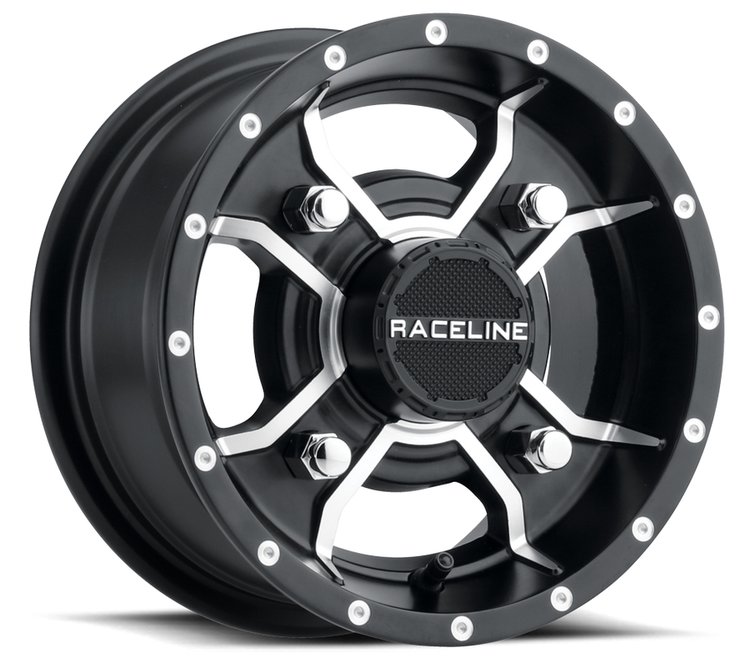 A77 MAMBA Wheel Size: 10 X 5" Bolt Pattern: 4X110 mm [Satin Black and Machined]