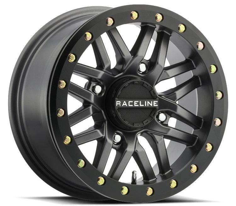 A91G RYNO Wheel Size: 14 X 7" Bolt Pattern: 4X137 mm [Gunmetal w/ Black Beadlock Ring]