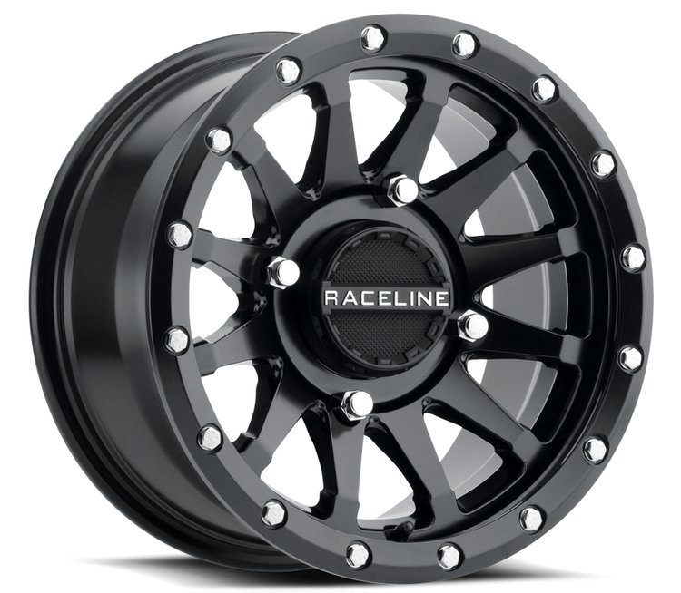 A95B TROPHY Wheel Size: 14 X 7" Bolt Pattern: 4X156 mm [Satin Black w/ Simulated Beadlock]