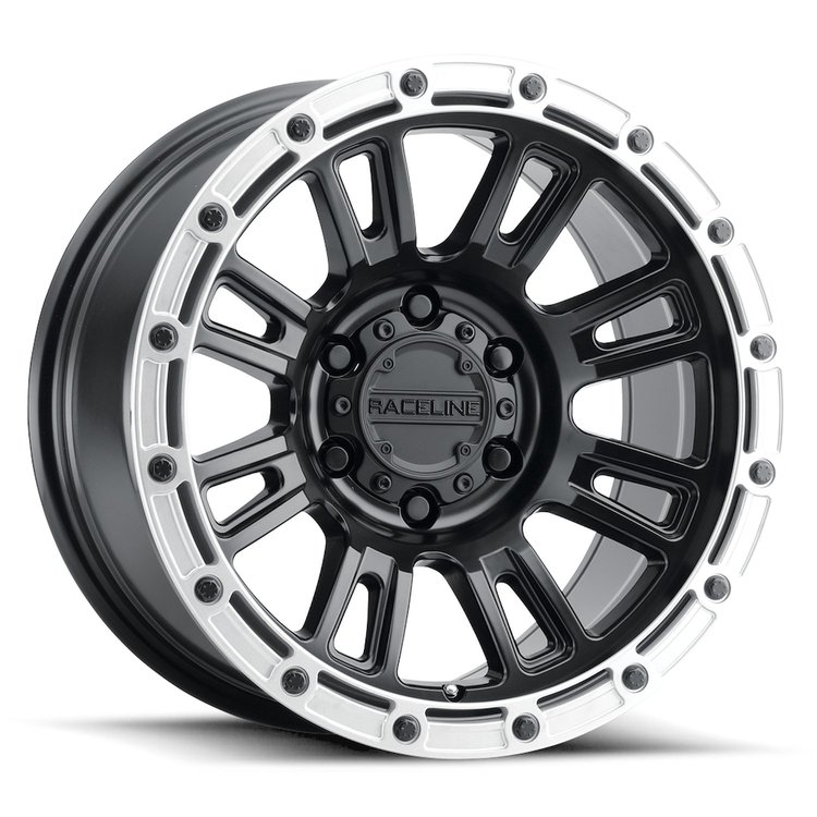 956BS-78023+30 956BS-COMPASS Wheel [Size: 17"x8"] Satin Black w/Silver Ring Finish