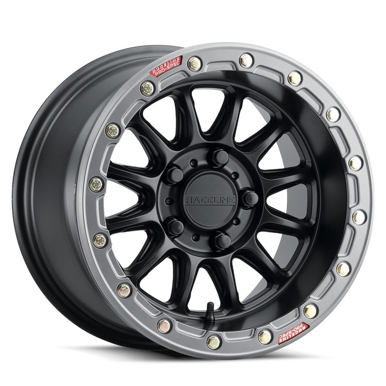 A14BG-51056+10 A14BG-ALPHA Wheel [Size: 15"x10"] Black w/Gunmetal Ring Finish