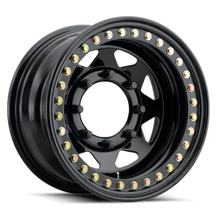 RT8050080 RT80-ROCK 8 SPOKE Wheel [Size: 15"x10"] Gloss Black Finish